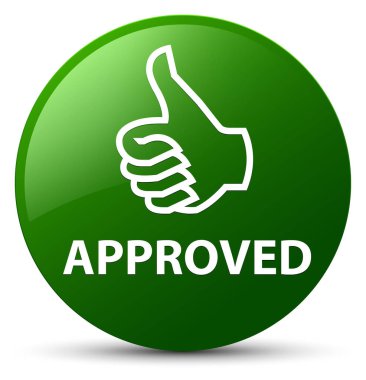 Yuvarlak düğmesi onaylı (Yaşasın simgesi) yeşil