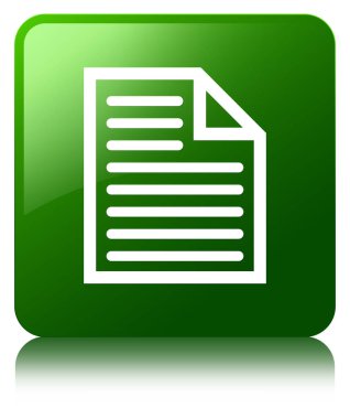 Belge sayfa simgesi yeşil kare düğme