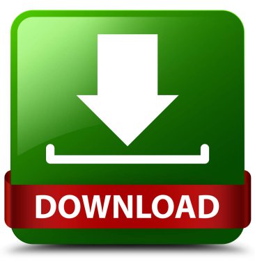 Yeşil kare düğme kırmızı kurdele orta indir