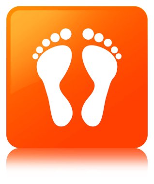 Ayak izi simgesi turuncu kare düğme