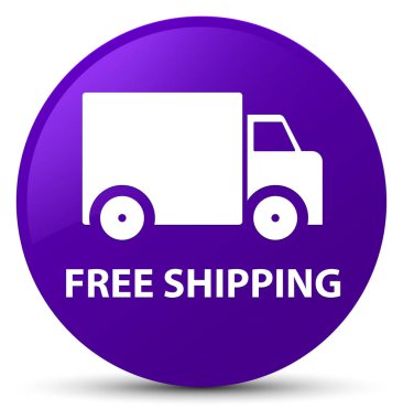 Ücretsiz nakliye mor yuvarlak düğmesi