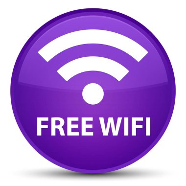 Ücretsiz Wi-Fi özel mor yuvarlak düğmesi