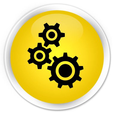 Gears'ı simge sigorta primi sarı yuvarlak düğmesi