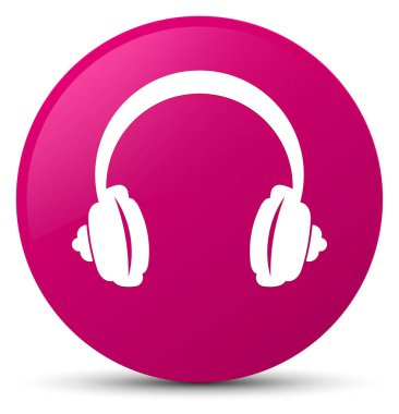 Kulaklık simgesi pembe yuvarlak düğmesi