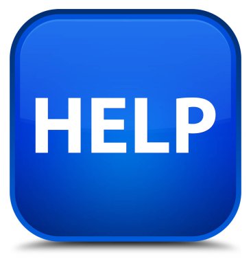 Özel mavi kare düğme yardım
