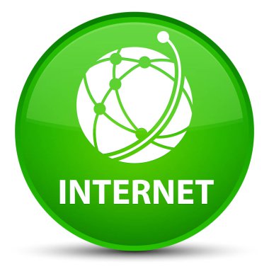 Internet (küresel ağ simgesini) özel yeşil yuvarlak düğmesi