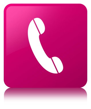 Telefon simgesi pembe kare düğme