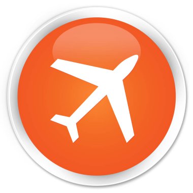 Uçak simgesi sigorta primi turuncu yuvarlak düğmesi