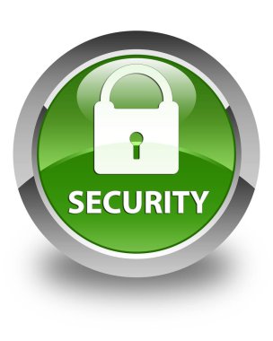 Güvenlik (asma kilit simgesi) parlak yumuşak yeşil yuvarlak düğme