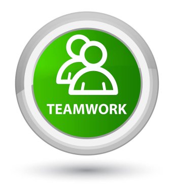 Ekip çalışması (grup simgesi) asal yeşil yuvarlak düğmesi