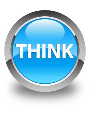 Parlak mavi mavi düğme yuvarlak düşünüyorum