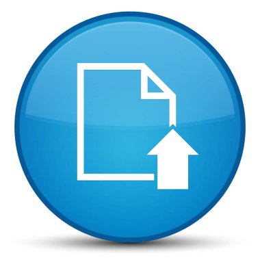 Belge simgesi özel camgöbeği mavi yuvarlak düğmesini upload