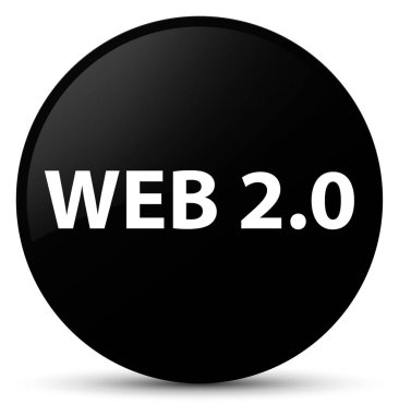 Web 2.0 siyah yuvarlak düğmesi
