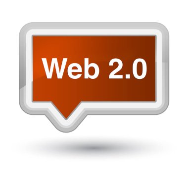 Web 2.0 ana kahverengi banner buton