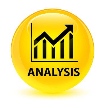 Analiz (istatistik simgesi) cam gibi sarı yuvarlak düğmesi