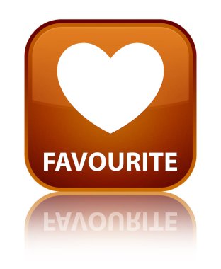 Favori (kalp simgesi) özel kahverengi kare düğme