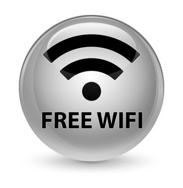 Ücretsiz Wi-Fi camsı beyaz yuvarlak düğmesi