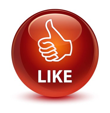 Cam gibi kahverengi yuvarlak düğmesinin