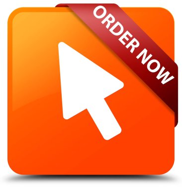 Şimdi (imleç simgesi) turuncu kare düğme kırmızı kurdele corne içinde sipariş