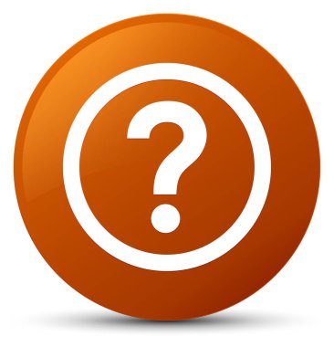 Soru simgesi kahverengi yuvarlak düğmesi