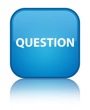 Soru özel camgöbeği mavi kare düğme