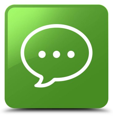 Konuşma balonu simgesini yumuşak yeşil kare düğme