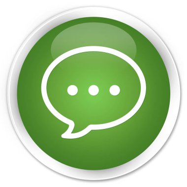 Konuşma balonu kutsal kişilerin resmi sigorta primi yumuşak yeşil yuvarlak düğme