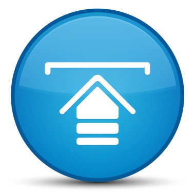 Kutsal kişilerin resmi özel camgöbeği mavi yuvarlak düğme upload