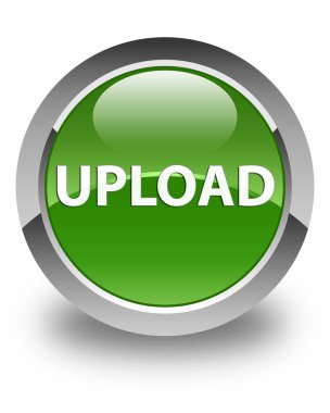 Parlak yumuşak yeşil yuvarlak düğme upload