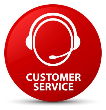 Müşteri Hizmetleri (müşteri bakım simgesi) kırmızı yuvarlak düğmesi
