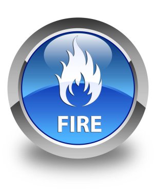 Yangın parlak düğme mavi