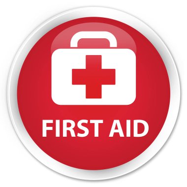 İlk yardım sigorta primi kırmızı yuvarlak düğmesi