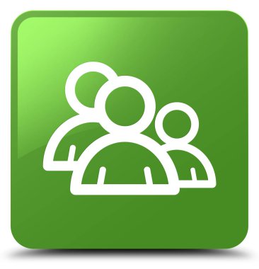 Grup simgesi yumuşak yeşil kare düğme
