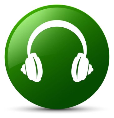 Kulaklık simgesi yeşil yuvarlak düğmesi