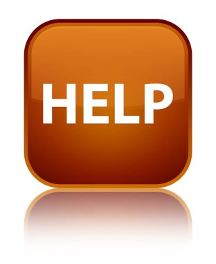 Yardım özel kahverengi kare düğme
