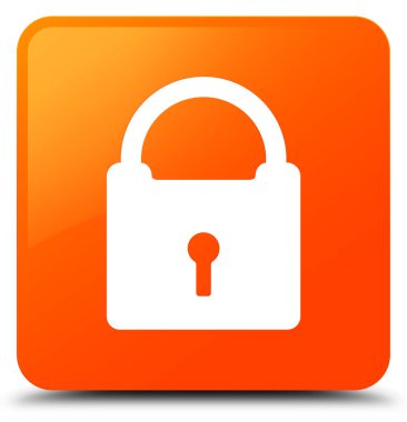 Asma kilit simgesi turuncu kare düğme