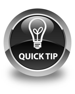 Çabuk uç (ampul simgesi) parlak siyah yuvarlak düğmesi