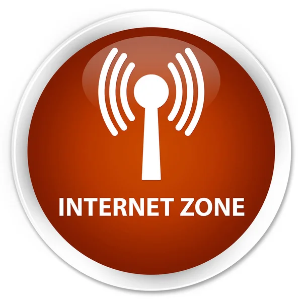 Internet zon (wlan nätverk) premium bruna runda knappen — Stockfoto