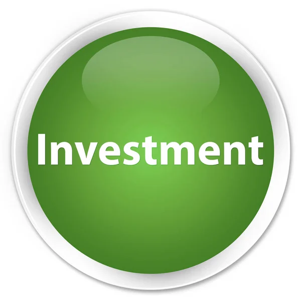 Investment premium soft green round button — Stock Photo, Image