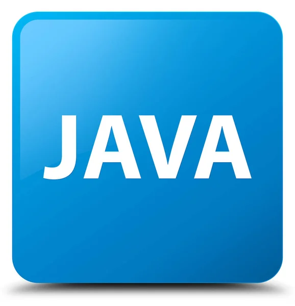 Java cyan blue square button — Stock Photo, Image