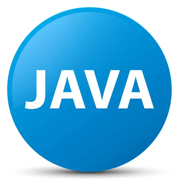 Java cyan blue round button — Stock Photo, Image