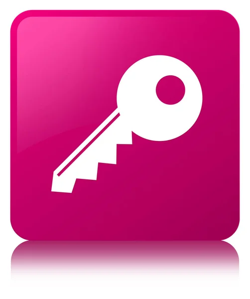 Ikona klucza różowy kwadrat przycisk — Zdjęcie stockowe