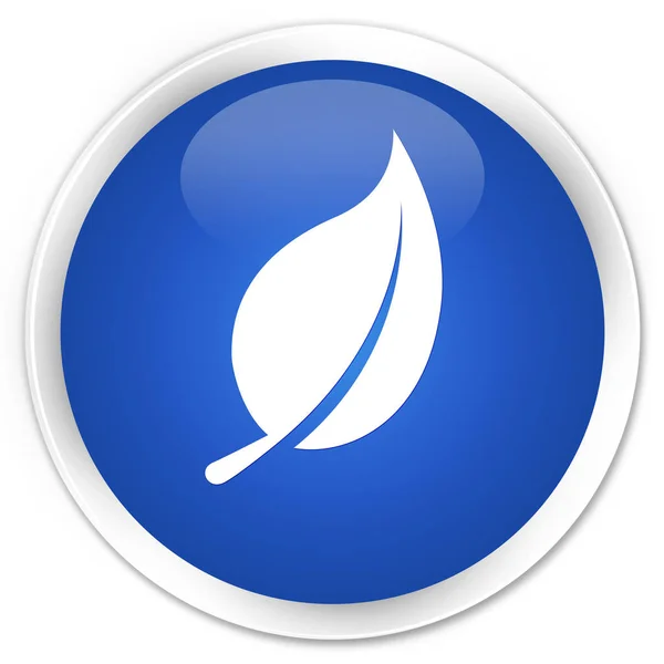 Leaf icon premium blue round button