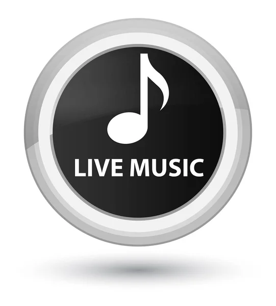 Música en vivo botón redondo negro primo — Foto de Stock
