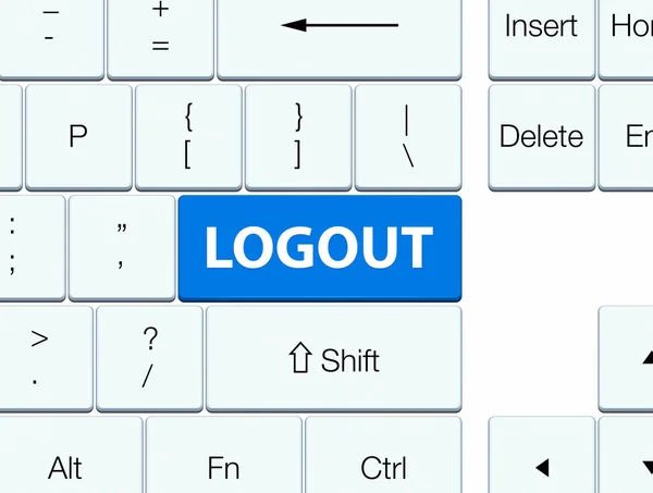 Logout blaue Tastatur-Taste — Stockfoto