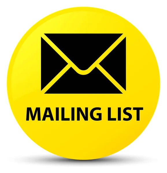 Lista de correo amarillo botón redondo — Foto de Stock