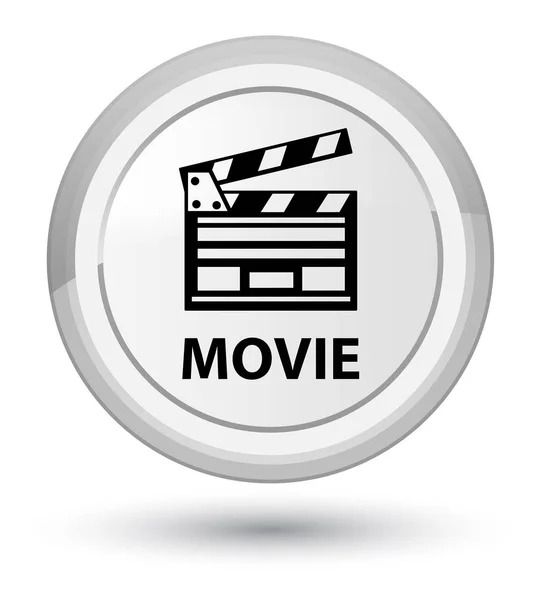 Film (cinema clip pictogram) eerste witte ronde knop — Stockfoto