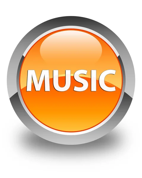 Muziek: glanzend oranje ronde knop — Stockfoto