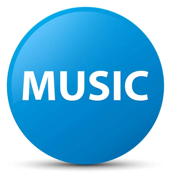 Muziek cyaan blauw ronde knop — Stockfoto
