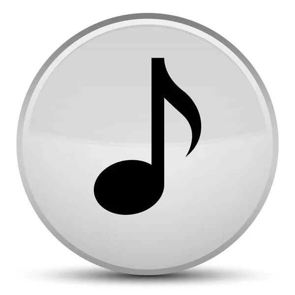 Muzyka ikonę specjalne białym okrągły przycisk — Zdjęcie stockowe